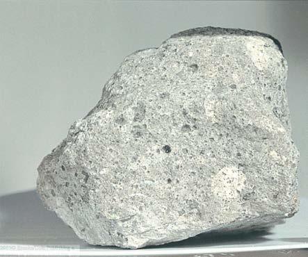 Different types of lunar rocks: Vesicular (= containing holes from gas bubbles in