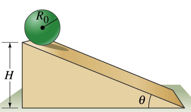 Example 3 What will be the speed of each of the following objects when it reaches the bottom of an incline if it starts from rest at a vertical height H and rolls