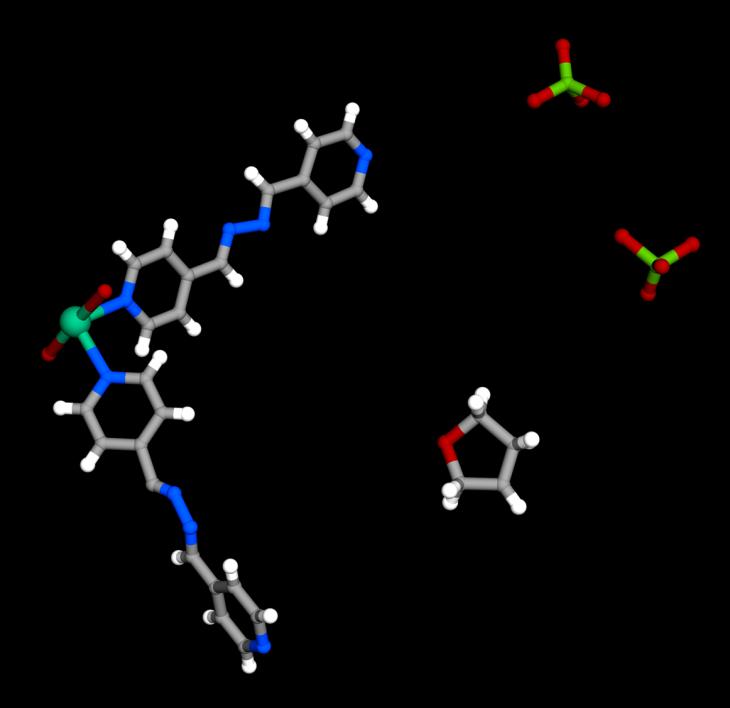 Figure S1: Asymmetric unit of compound 1 (Color code; Carbon: gray,