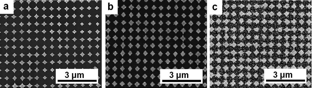 SEM images of Long-range ordered substrate of 350 nm