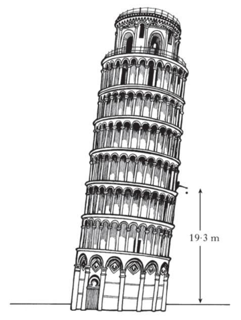 2012 Int2 23 7. A student reproduces Galilleo s famous experiment by dropping a solid copper ball of mass 0 50 kg from a balcony on the Leaning Tower of Pisa.