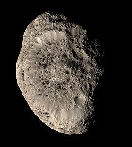 Hyperion satellite of Saturn oblong chaotic rotation mean diameter