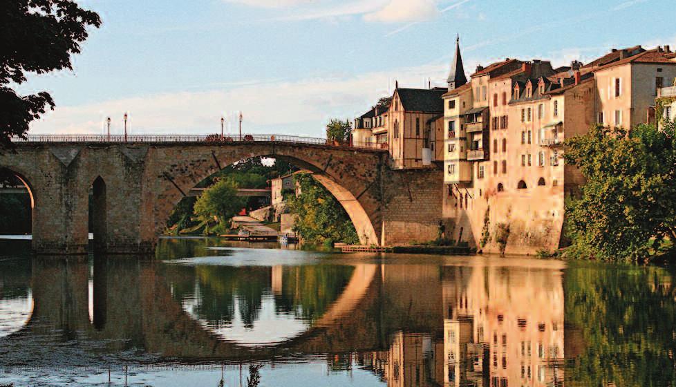 An ancient Roman settlement, it was once one of Europe s main centres of banking, but now sleeps quietly beneath the magnificent 14th century towers of its world famous bridge, the Pont Valentre.