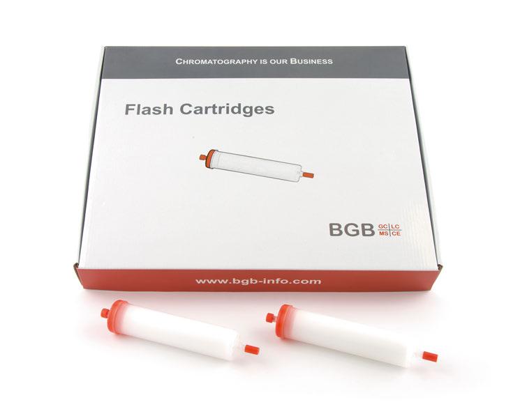 Features BGB Flash Cartridges are ultra-pure silica-based flash cartridges with tight particle size distribution and high surface area.