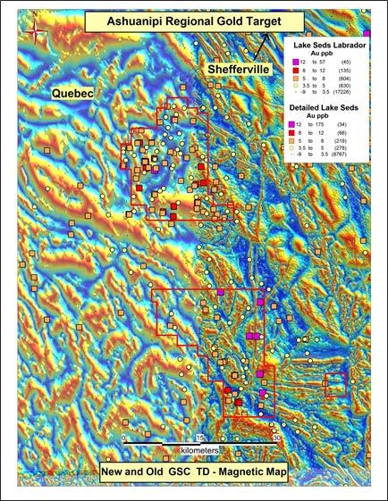 Ashuanipi Magnetics Recent Geological Survey of Canada magnetic survey covers large parts of the Ashuanipi claims Use of modern