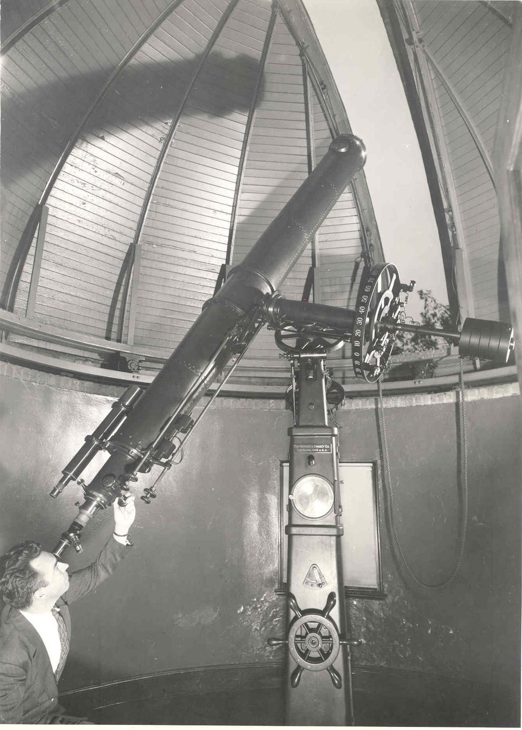 Warner & Swasey gave the 9 ½ inch telescope to Case in 1919.
