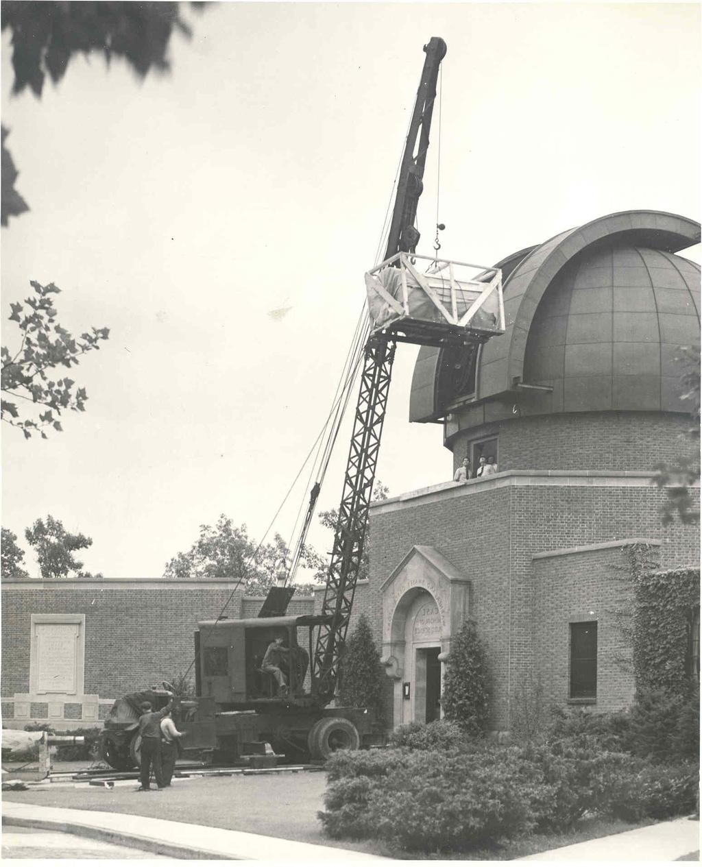 The Schmidt being installed in its new dome