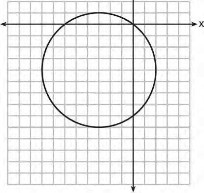 46. In the diagram of KLM below, m L 70, m M 50, and MK is extended through N. What is the measure of LKN? A. 60 B. 10 C. 180 D. 300 47. What is an equation of the circle shown in the graph below? A. B. ( x ) ( ) 3 y 4 5 C.
