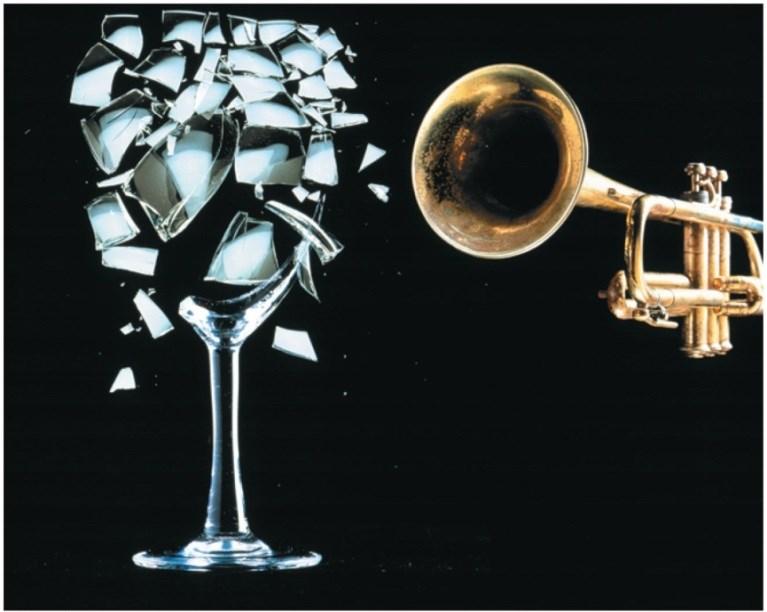 A singer or musical instrument can shatter a crystal goblet by matching the