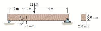6. The wood beam is subjected to a load of 12 kn.