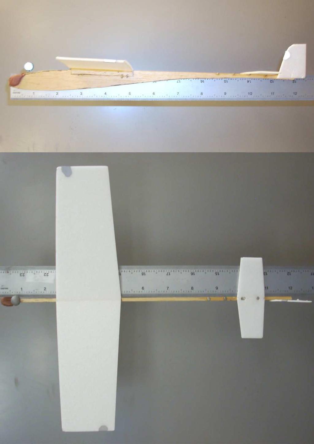 (a) Hand-launched free-flight glider (b) SU-26xp RC airplane Figure 1. Side and topview of the two airplanes used in the experiments with the attached reflective markers. test environment.