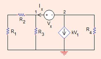 . Nodal Analysis 97 V ¼ V; V ¼V; i ¼ V R 3 ¼ ¼A i R ¼ V V ¼ ð Þ ¼ 3A: R Problem..5 (a) Determine the voltage-to-current ratio (the input resistance) in the circuit shown in Fig..5: R x ¼ V x I x ¼?