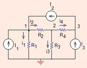 04 Analysis Methods ðbþ i ¼ V R ¼ 0:8 A; i ¼ V V R ¼ 0:A; i 3 ¼ V R 3 ¼ 0:7 A: Problem.. Use node voltages method and find the values of currents and voltages in the circuit shown in Fig.