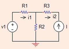 8 Analysis Methods Alternatively, v x ¼ V 3 þ i R 3 ¼ þ 0:5 ¼ :5V: Problem..7 In the circuit shown in Fig..4, determine the voltage drop across R using mesh analysis. R =3X, R =5X, R3 =4X, v =V,I =A.