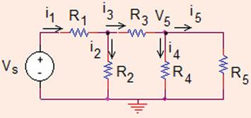 44 Analysis Methods Fig..60 The circuit for Problem.3.7 i R ¼ V A R ¼ 40 A i 0 s ¼ i R þ i AB ¼ 40 þ 9 ¼ 69 A! i0 s i s ¼ i! i ¼ 69 ¼ 0:0834 A V C ¼ i 4 ¼ 0:04734 V: Problem.3.7 Find the current through resistor R 5 in the circuit shown in Fig.