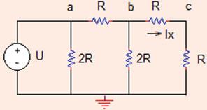 .3 Linearity and Superposition 45 Fig..6 The circuit for Problem.3.8 Let I x ¼ A; V b ¼ R ¼ 0 V V a ¼ U ¼ i ab R þ V b ¼ ð þ ÞR þ 0 ¼ 0 þ 0 ¼ 40 V: Since