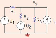 4.4 In the circuit shown in Fig..88, find the value of voltage V x using source transformation.