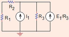 .03, V S =V, R = R = R 3 = R 4 =Ω, f = 4 A/A. V =?,V a =?,i =? Use source transformation and node voltage method.