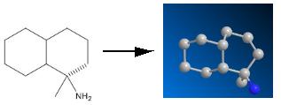H-Dashes become hydrogen atoms attached by a wedged hashed bond.