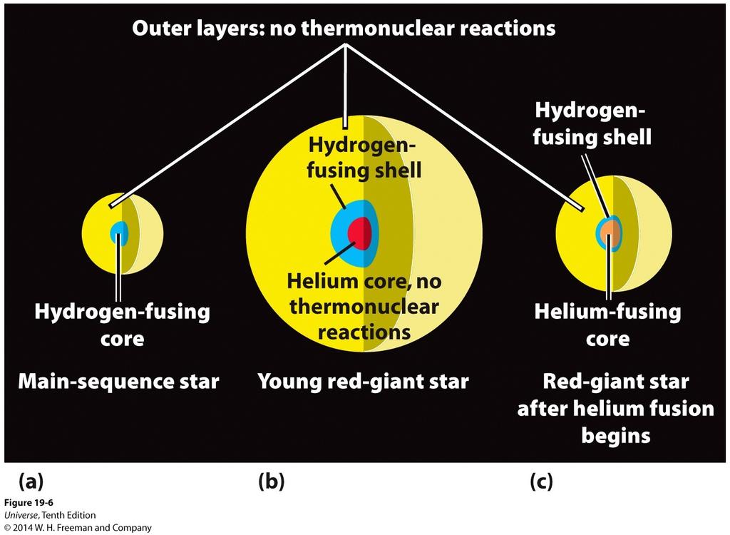 Fusion of Helium into Carbon and Oxygen Be (beryllium) is very unstable with a half life of 7 x 10-17 s.