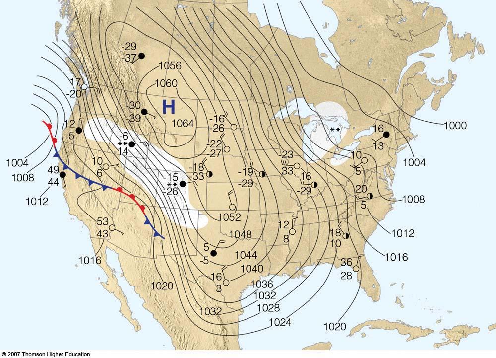 Siberian Express Dec 24 1983 Large high pressure system can bring freezing air down from Arctic Fig 8.