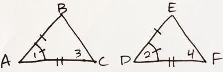 2 #3. ΔDEF is isosceles, <D is the vertex angle, DE = x + 7, DF = 3x 1, and EF = 2x + 5.