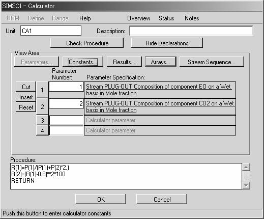 4.Chage the flow sheet 1) Addition of calculator and optimizer PLUG-IN