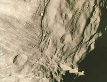 surface ridges, valleys, faults, craters.