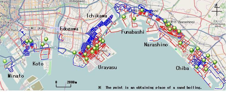 Moreover, a wide range liquefactions were observed in Ichikawa and Nrashino.