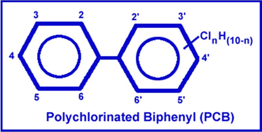 Congener Each PCB molecule contains 1 to 10 chlorine atoms attached to a biphenyl structure, allowing for 209 possible arrangements.