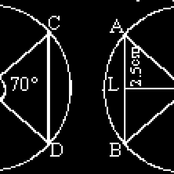 (A) 20 degree (B) 40 degree (C) 60 degree (D) 80 degree 8.The length of the chord of a circle is 30 cm and its distance from the centre is 8 cm.