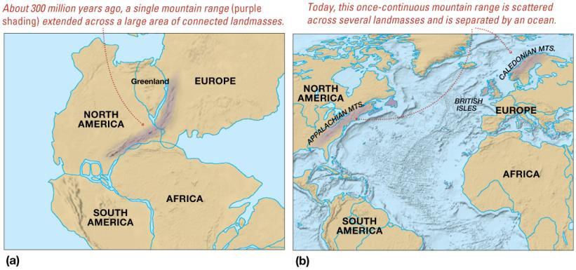 Evidence for Continental Drift Matching sequences of rocks and mountain chains Similar rock