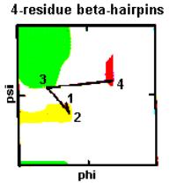 2 right-handed helical conformation Residue 3 bridge region between helix