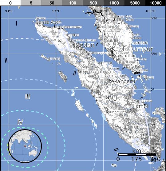 Earthquake hazard map Green alert
