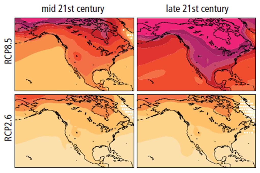 Climate Projections North America CURRENT PATH +4.5-6.
