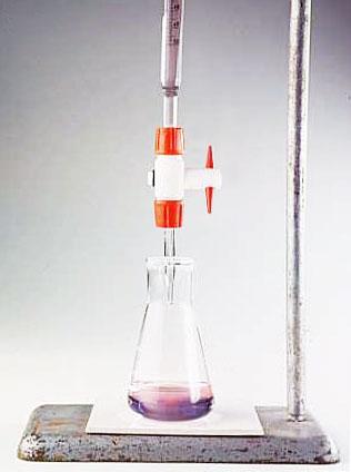 4. Obtain two Erlenmeyer flasks and rinse them well with deionized water (you do not need to dry them). Carefully measure 2.00 ml of vinegar in a 10 ml graduated cylinder and add it to the flask.