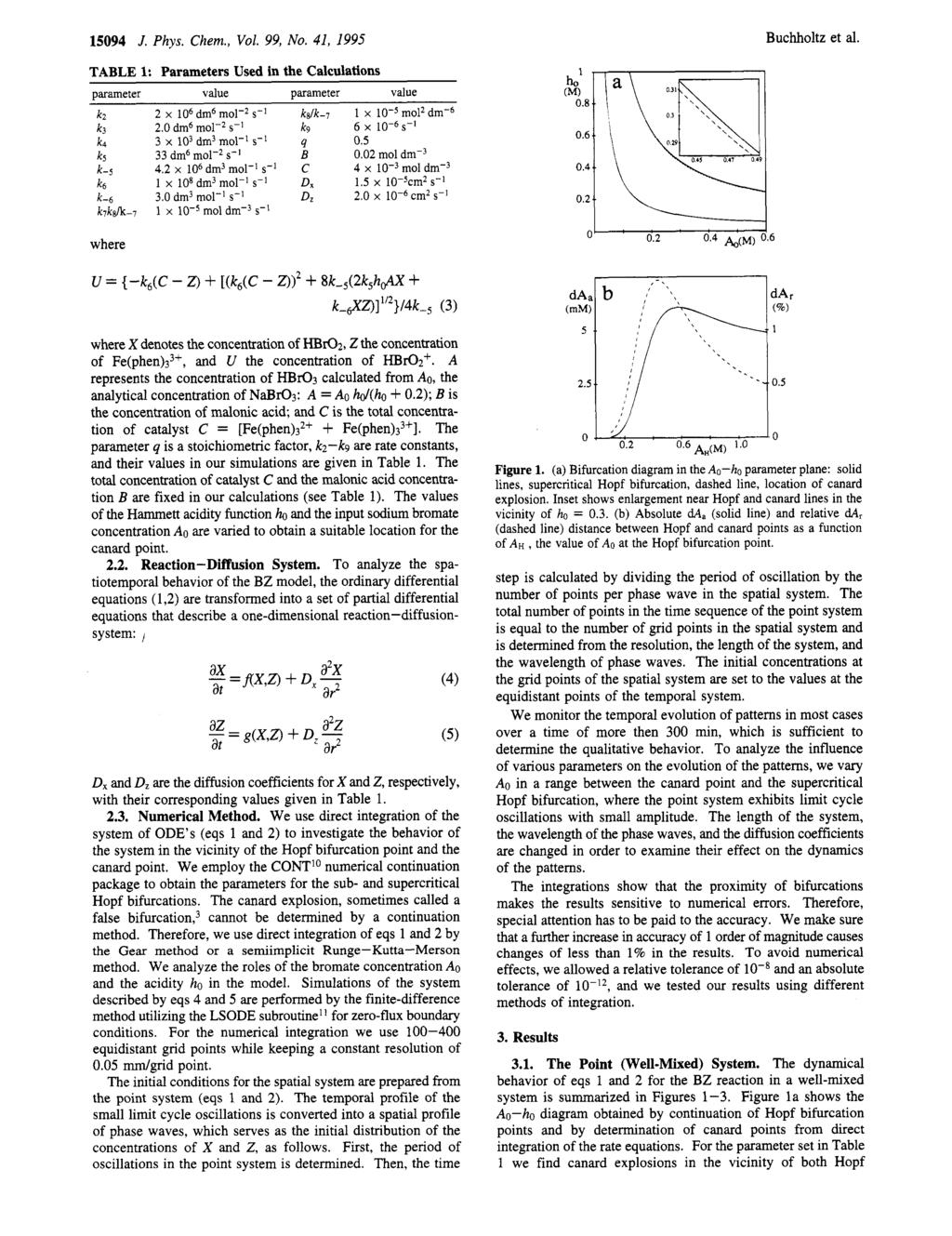 1594 J. Phys. Chem., Vol. 99, No. 41, 1995 Buchholtz et al. TABLE 1: Parameters Used in the Calculations parameter value parameter value k2 k3 k4 ks k-5 k6 k-6 k7ksk-7 2 x lo6 dm6 mol-2 s-l 2.