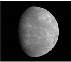 The Terrestrial or Inner Planets: Mercury diameter = 4880 km distance from Sun = 57.