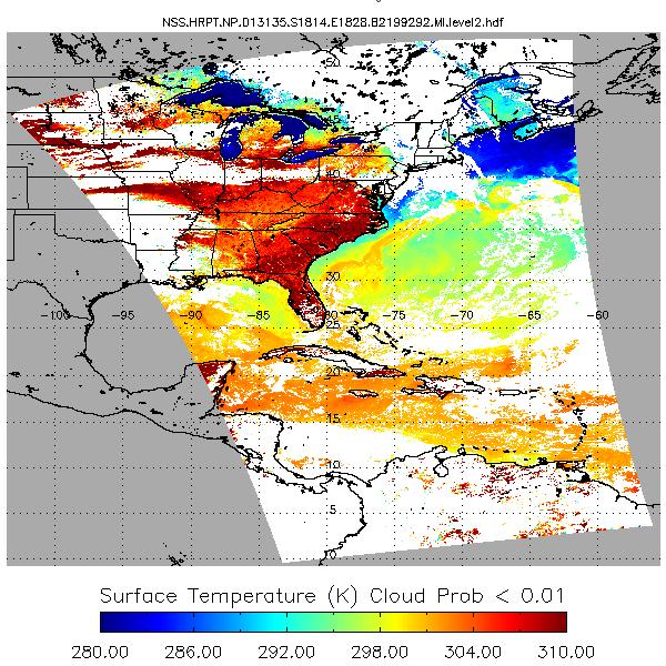 Surface Temperature We run the NESDIS Single Channel