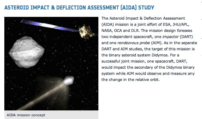 Asteroid mission studies AIDA = DART +