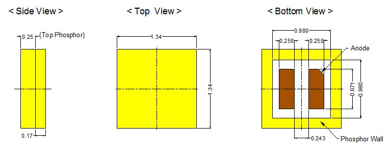 18 4. Outline Drawing & Dimension 1. Tolerance is ±0.10 mm 2. Do not place LEDs with pressure T s Point & Measurement Method: Measure nearest point from the center of LED chip (δ) as shown below.