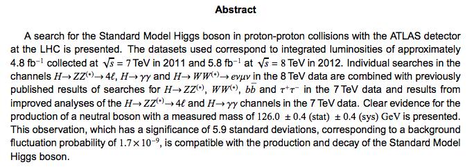 Observation of the Higgs boson at LHC Observation of a