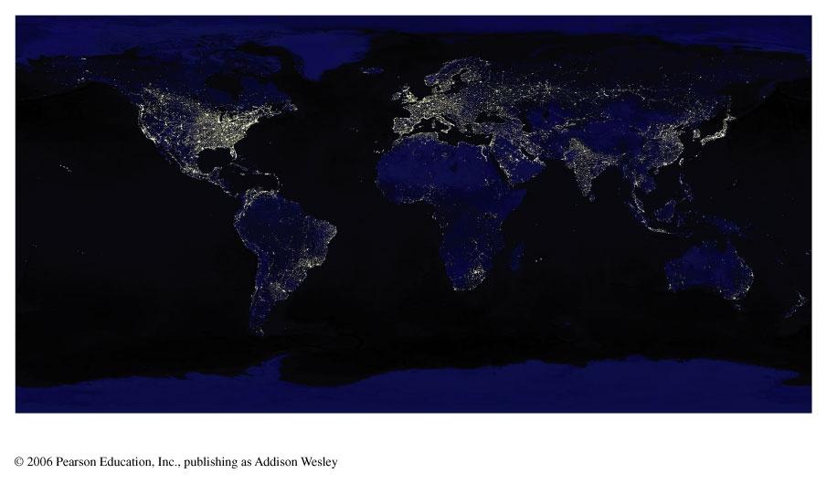 1) Light Pollution Scattering of human-made light