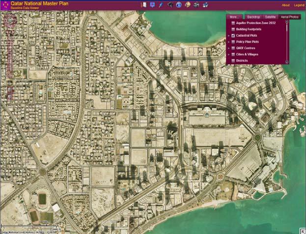 Qatar National Master Plan (web application) Planning Department Data Sources: Topographic, QARS data and aerial photography coming from CGIS.