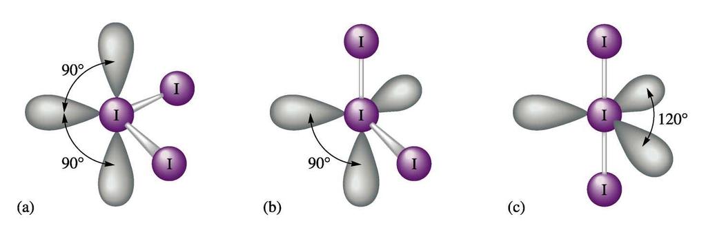 VSEPR: 5 electron pairs Driving force for last structure is to