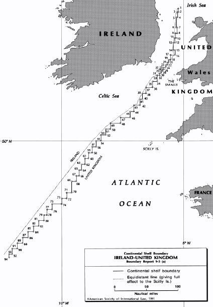 Ireland-UK Continental shelf delimitation (1988) staircase effect Problematic to