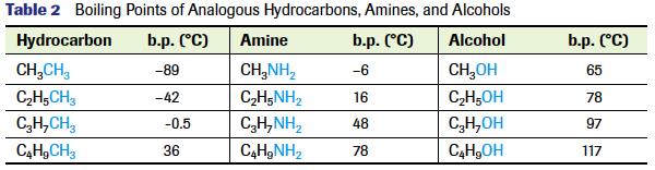 Properties of Amines N-C, and N-H polar bonds