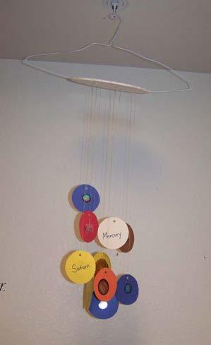 c. Cut out circles from construction paper to match the colors of each of the planets. Use a black permanent marker to write the planets names on the back of each circle.