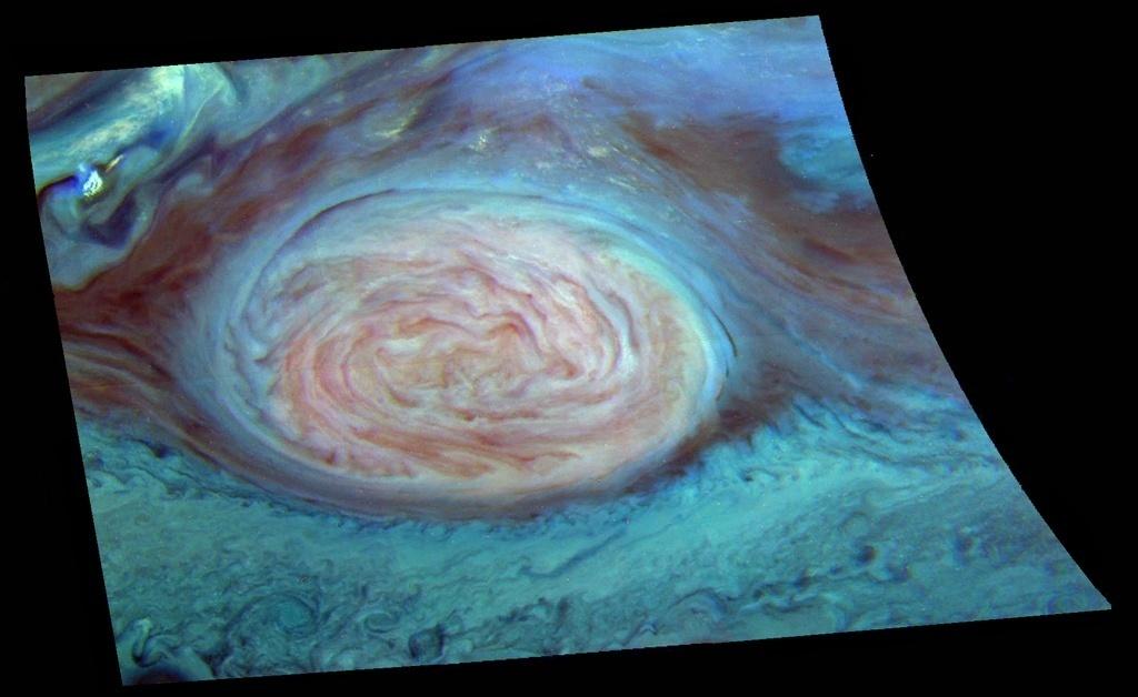 A false color mosaic of Jupiter s Great Red Spot from the
