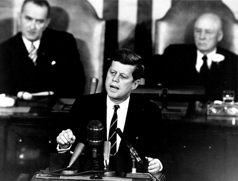 May 25, 1961 President Kennedy announces much to everyone's surprise he wants to go